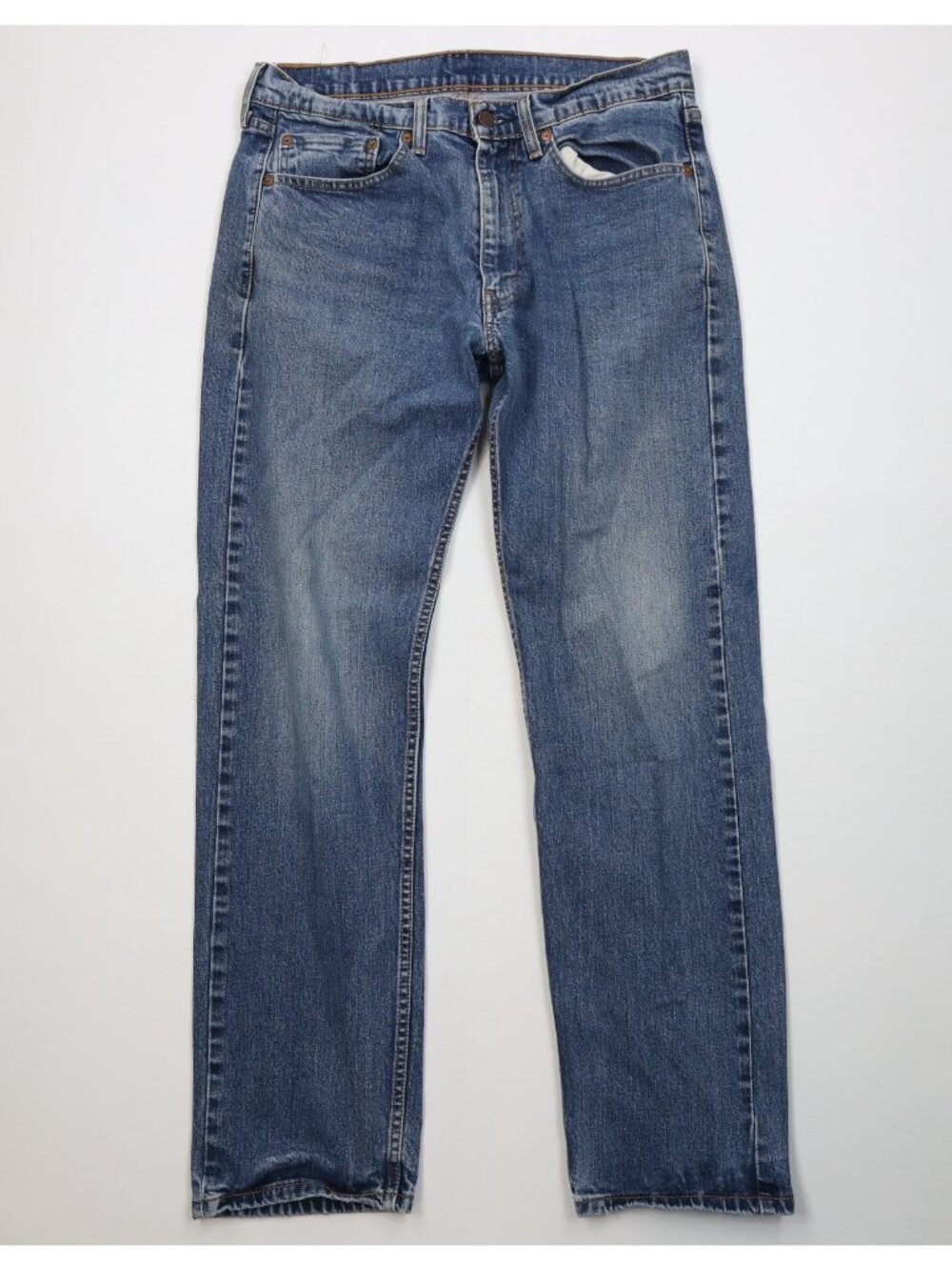 Vintage Y2K Levis 505 Mens 34x32 Faded Regular Fit Straight Leg Denim Jeans Blue